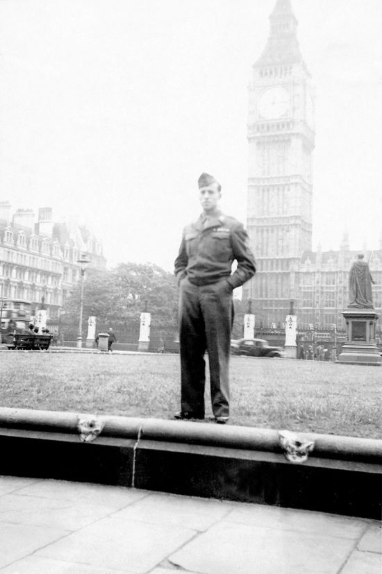 S331b. September 1945 London England - 1st. Sgt. R. Cormier and Big Ben